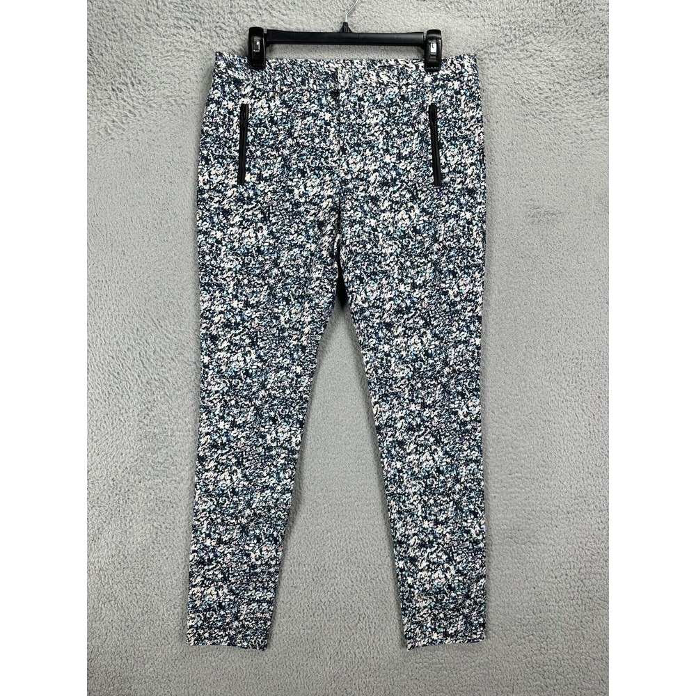 Club Monaco Pants Womens 8 Black Multi Rachel Pant Chinos Mid Rise Ladies NEW